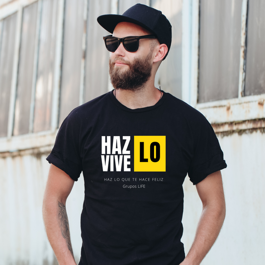 Haz lo que te hace feliz graphic T-Shirt for Men.